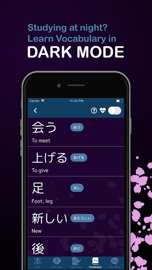 Studying at night? Learn Vocabulary in Dark Mode